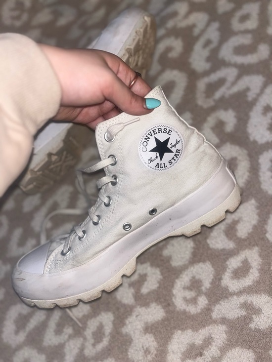 Converse Shoes - Converse White High-Top Lug Sole Canvas Sneaker